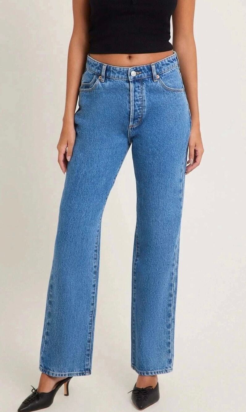 Rolla's 90s Relaxed Jeans Aubbie Blue Mid Rise Straight Leg NWT 27